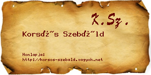 Korsós Szebáld névjegykártya
